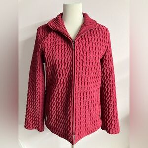 Women’s Quilted Jacket/Coat, Medium, Dk Rose, Full Front Zipper, by Gallery